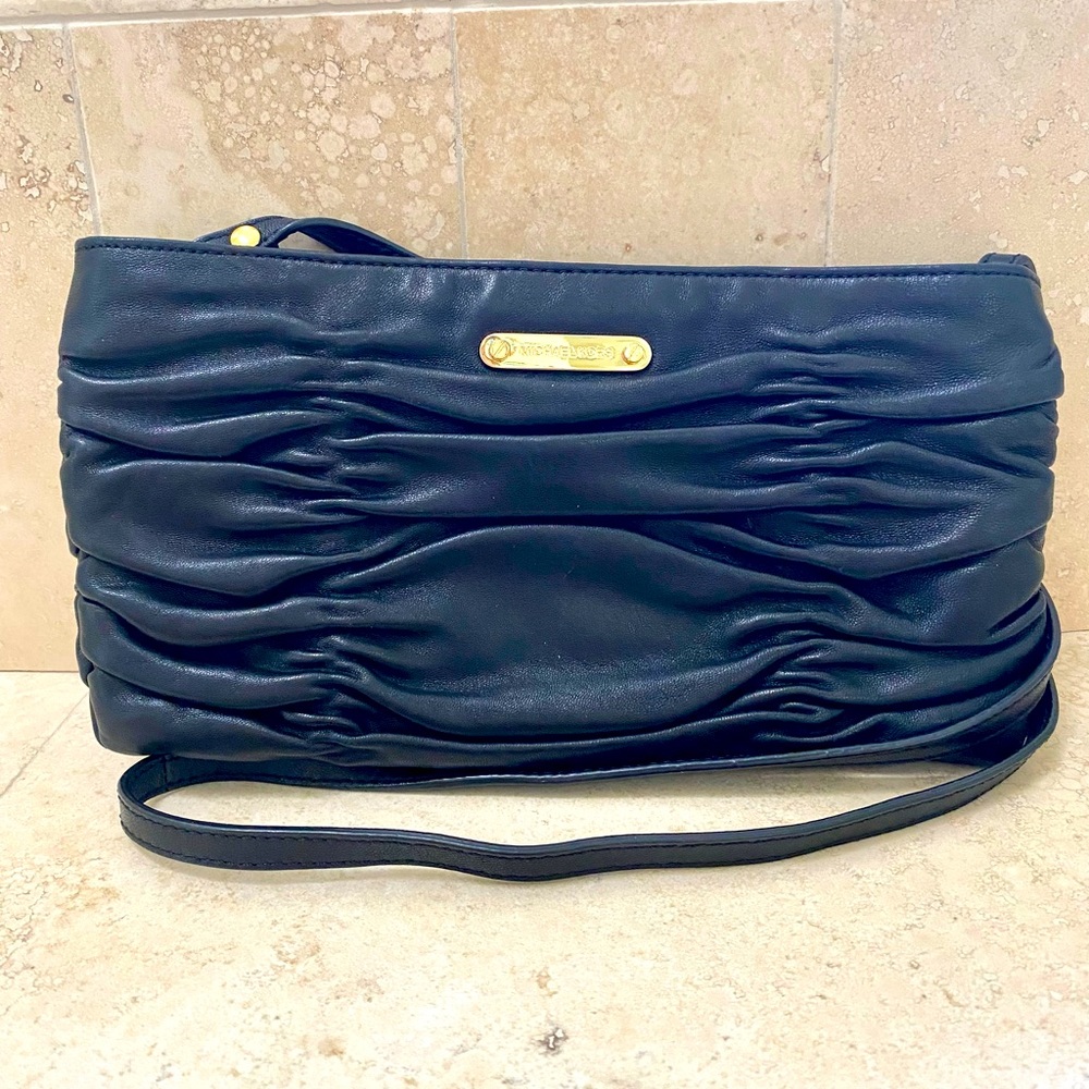 Michael Kors Black Ruffled/Slouched Wristlet